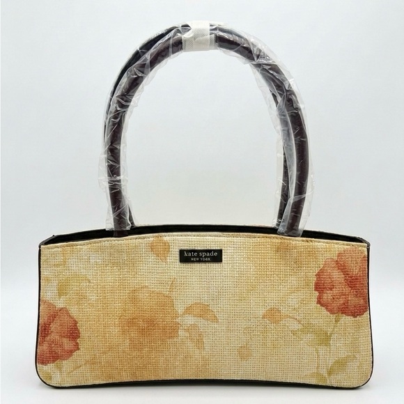 kate spade Handbags - Kate Spade NewYork Vintage Floral Straw/Canvas Satchel - NEW Never Used